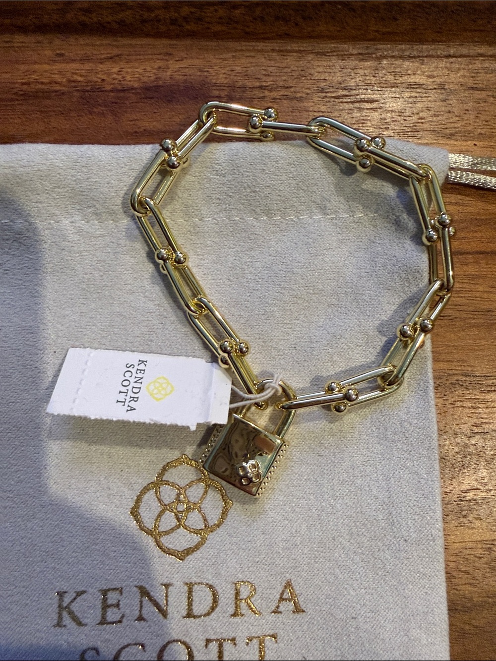 Kendra Scott Gold Jessi Padlock Chain Bracelet NWT